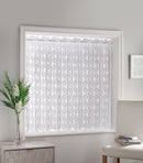 White Floral Textured Voile Louvre Vertical Pleated Window Blind Panel