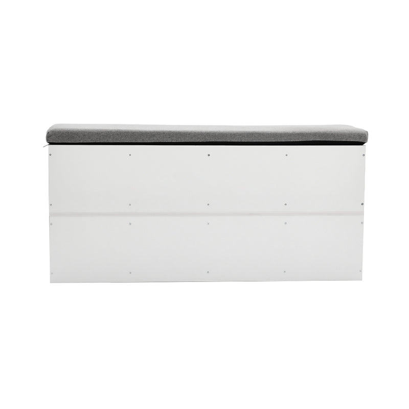 Livingandhome White Padded Shoe Storage Bench