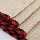 Livingandhome Burlap Merry Christmas Tree Skirt Collar