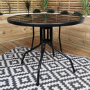 Outdoor 4 Person Round Glass Top Garden Dining Table Chairs Set