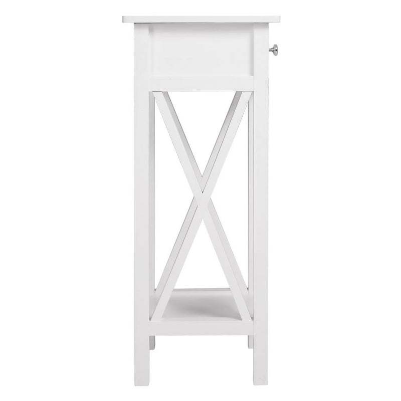 Livingandhome Wooden One Drawer Slim Side Table