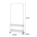 Livingandhome Modern Rolling White Clothes Rack