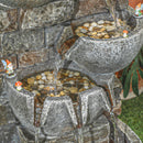 Outsunny 5 Tiers Outdoor Water Fountain with LED Lights for Garden, Mixed