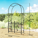 Outsunny 2.17m Steel Garden Arch with Double Gate, Garden Arbor Trellis, Black