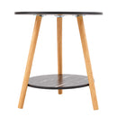 Livingandhome Marble Effect Round Side Table
