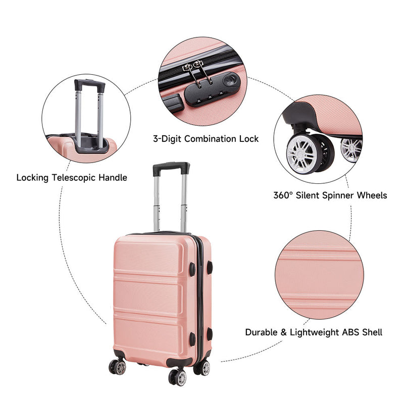 Livingandhome 3PCS Lockable Travel Suitcase Set