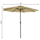 Patio Umbrella Large 3M Traditional Parasol with Plastic Base