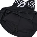 Tummy Control One-Piece Swimsuit Swim Dress Black & White Polka Dot