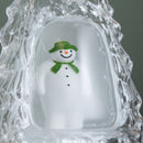 33cm Battery Operated Light up Christmas Tree Water Spinner with The Snowman & LEDs