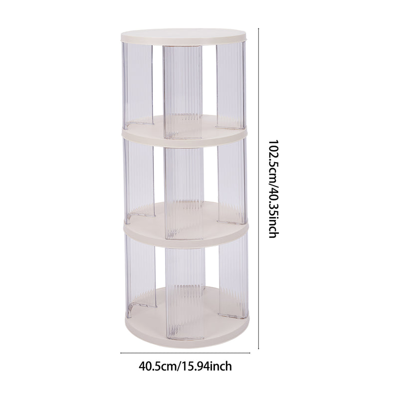 Livingandhome Round 3-Tier Rotating Bookshelf