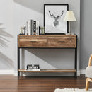 Livingandhome Rustic Console Table with Drawers