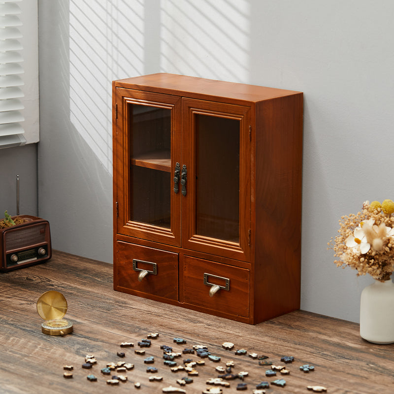 Lifeideas Retro Wooden Desktop Storage Organizer with Drawers