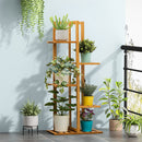 Breeins Rustic Wooden Plant Stand with Shelves