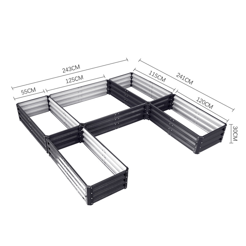 Breeins U-shaped Raised Garden Bed With 5 Compartments