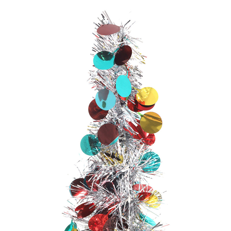 Lifeideas 150cm Multi-Colour Tinsel Christmas Tree