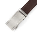 Modishion Adjustable Leather Ratchet Belt With Automatic Buckle - Brown