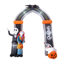 10ft Halloween Jack Skellington and Sally Welcoming Archway Inflatable with Build-In LED