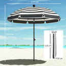 Outsunny 1.8 m Beach Umbrella Parasol with Sand Anchor, Tilt, Grey/White