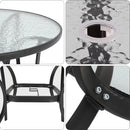 Garden Sanctuary Tempered Glass Outdoor Coffee Table with Parasol Hole