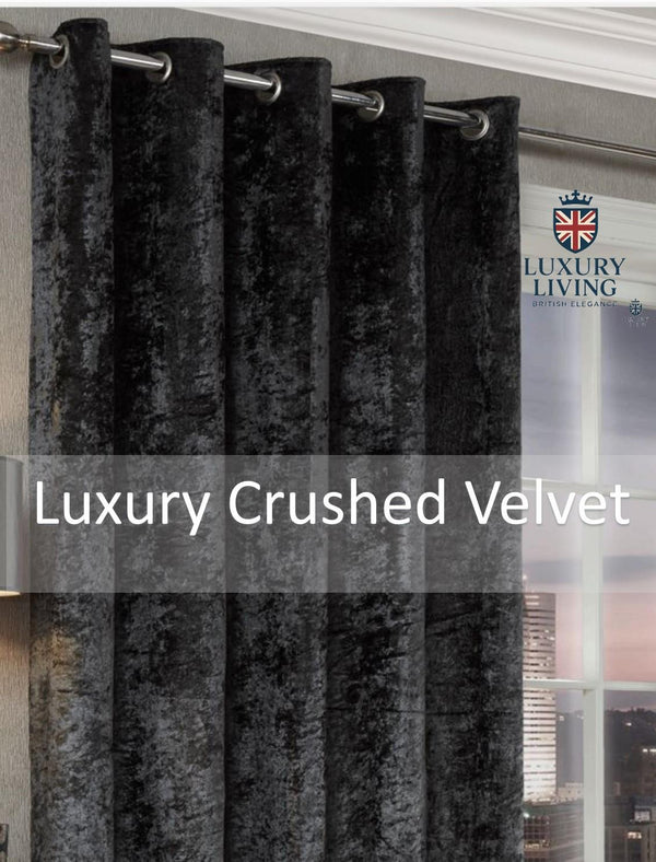 Crushed Velvet Lined Ring Top Curtains