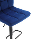 2 Pcs Velvet Upholstery Bar Stools With Low Backrest