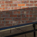 Outdoor 6 Person Rectangular Glass Top Garden Dining Table Chairs Set