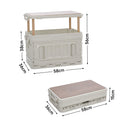Breeins 95L Collapsible Outdoor Camping Storage Box with Wooden Lid