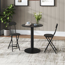 Livingandhome Modern Black Round Bistro Table