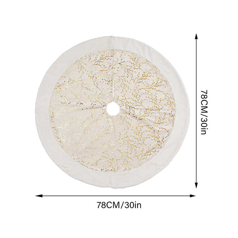 Lifeideas Hot Stamping Golden Twig Plush Christmas Tree Skirt