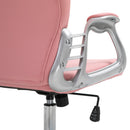 Vinsetto Office Chair PU Diamante Padded Ergonomic 360° Swivel - White/Grey/Pink