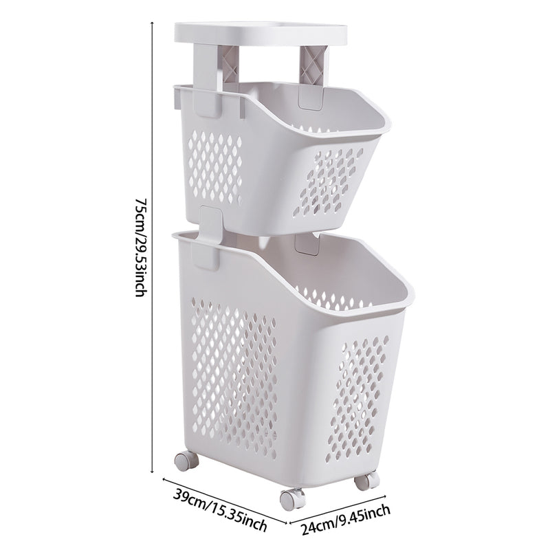 Lifeideas Freestanding 2 Tier Laundry Sorter with Casters