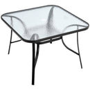 Breeins Metal Outdoor Coffee Table With 4 Rattan Chairs