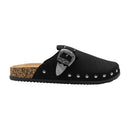 Closed-Toe Slip-On Mules Sandals - Black Studded