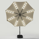 Garden Sanctuary Outdoor 32 LED Lighted Patio Umbrella With Crank Lift System