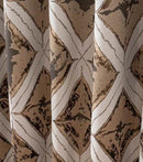 Luxury Diamond Jacquard Fully Lined Ring Top Curtains with Metallic Thread Cream/Gold