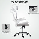 HOMCOM High Back Mesh Computer Desk Chair With Lumbar Support, Grey