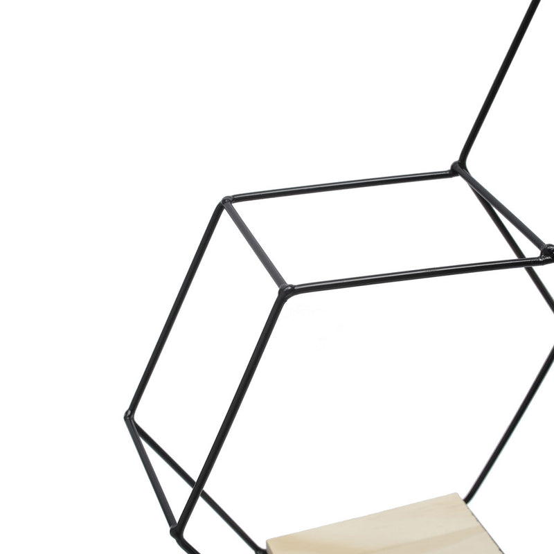 Livingandhome Modern Hexagon Wall Shelf with Iron Frame