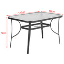 Breeins Outdoor Tempered Glass Coffee Table with 4 Foldable Chairs
