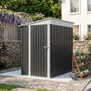 Breeins 4x6 FT Metal Pent Roof Garden Tool Storage Shed