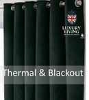 Chenille Blackout Ring Top Curtains Green