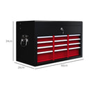 HOMCOM Lockable Metal Tool Chest W/ 6 Drawer, Ball Bearing Runners - Red/Black