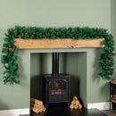 2.7m Green Christmas Garland with Pine Cones and Mixed Needles