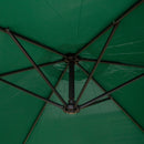 3m Hanging Banana Cantilever Garden Parasol with Cover in Green