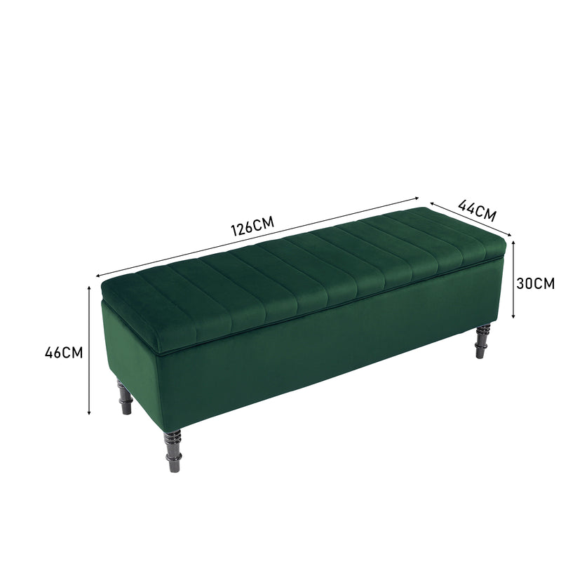Livingandhome Velvet Upholstered Storage Bench