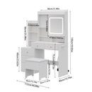 Livingandhome Dressing Table with LED Lights and Stool