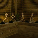 45cm Set Of 4 Light Up Spiral Christmas Tree Garden Path Lights With 100 Warm White LEDs