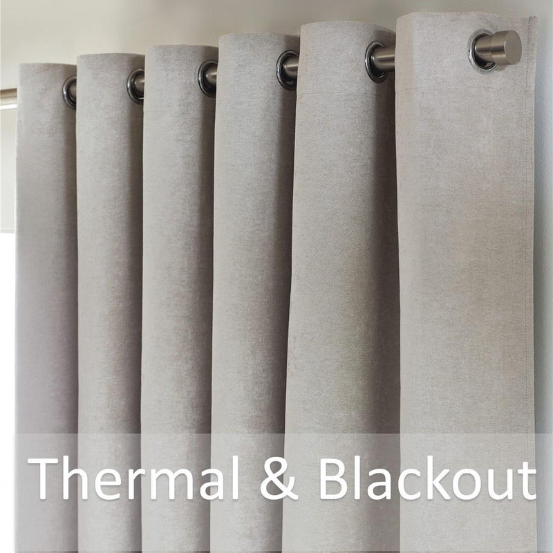 Chenille Blackout Ring Top Curtains Silver