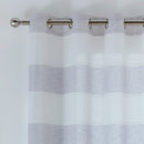 Pair of Santorini Grey Linen Look Stripe Panels with Eyelet Header
