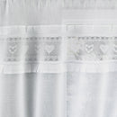 Tyrone Textiles Lucy White Embroidered Heart Kitchen Window Set Curtain Pair with Frill Edging and Matching Tie Backs