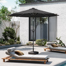 Garden Sanctuary Large Solar Powered LED Patio Umbrella for Outdoor Garden Patio with Base
